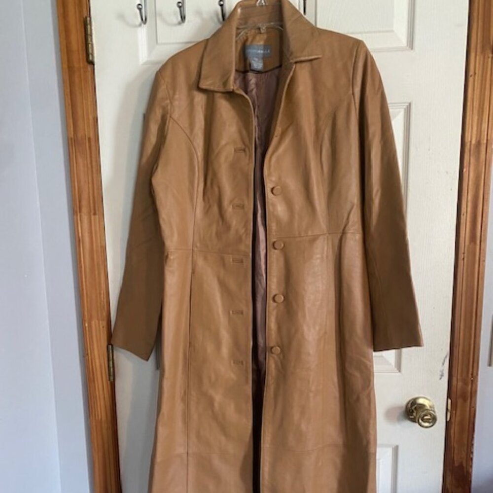 Clifford & Wills Leather Full Length Coat Missy Size 10